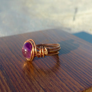 Amethyst Wire Wraped Ring