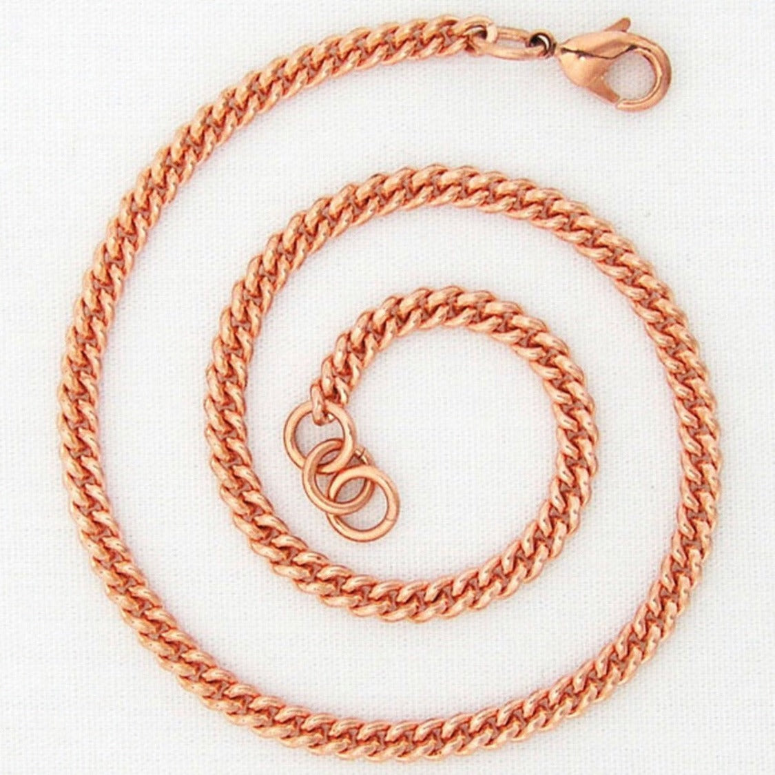 Pure copper curb necklace